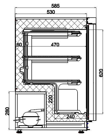 Combisteel Freezer White 1 Door - 7450.0566 Refrigeration - Undercounter Combisteel   