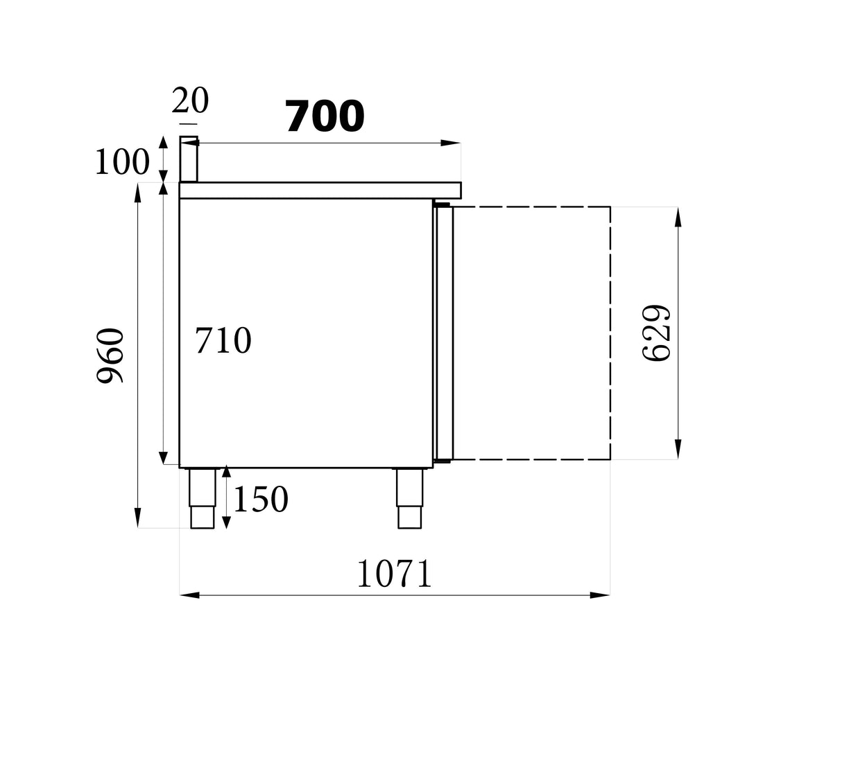 Combisteel Refrigerated Counter Upstand 4 Doors - 7450.0784 Refrigerated Counters - Four Door Combisteel   