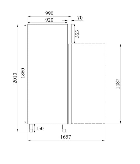Combisteel Single Door Upright Bakery Patisserie Freezer - 7450.1210 Bakery Fridges Combisteel