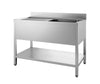 Combisteel 700 Stainless Steel Single Right Bowl Sink Flat Pack 1400mm Wide - 7452.0440 Single Bowl Sinks Combisteel   