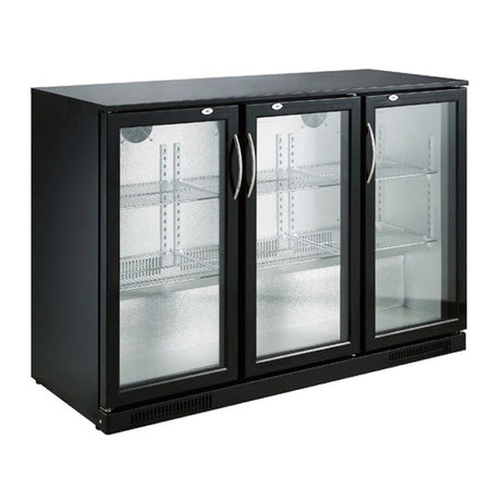 Combisteel Backbar Cooler Black 3 Doors - 7455.1310 Triple Door Bottle Coolers Combisteel   