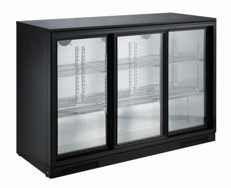 Combisteel Backbar Cooler Black 3 Sliding Doors - 7455.1320 Triple Door Bottle Coolers Combisteel   