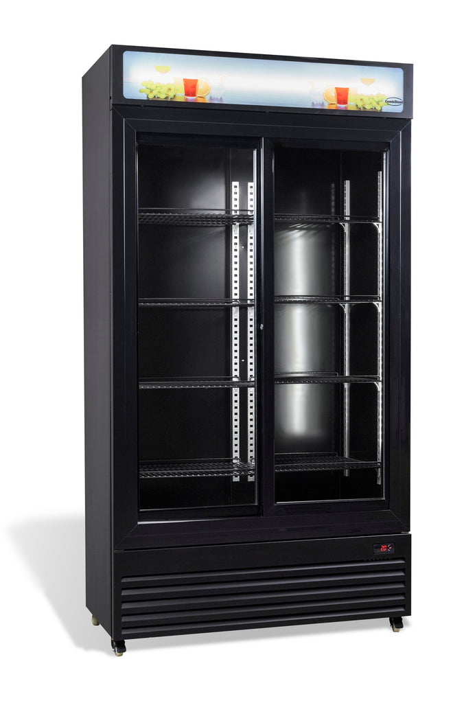 Combisteel Refrigerator With Sliding Glass Doors Bez-780 Sl Black - 7455.1398 Upright Glass Door Fridges Combisteel   