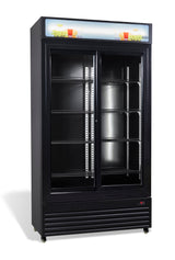 Combisteel Refrigerator With Sliding Glass Doors Bez-780 Sl Black - 7455.1398 Upright Glass Door Fridges Combisteel   