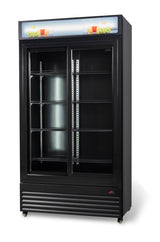 Combisteel Refrigerator With Sliding Glass Doors Bez-780 Sl Black - 7455.1398 Upright Glass Door Fridges Combisteel   