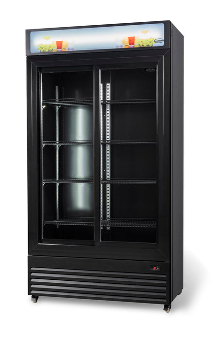 Combisteel Refrigerator With Sliding Glass Doors Bez-780 Sl Black - 7455.1398 Upright Glass Door Fridges Combisteel   