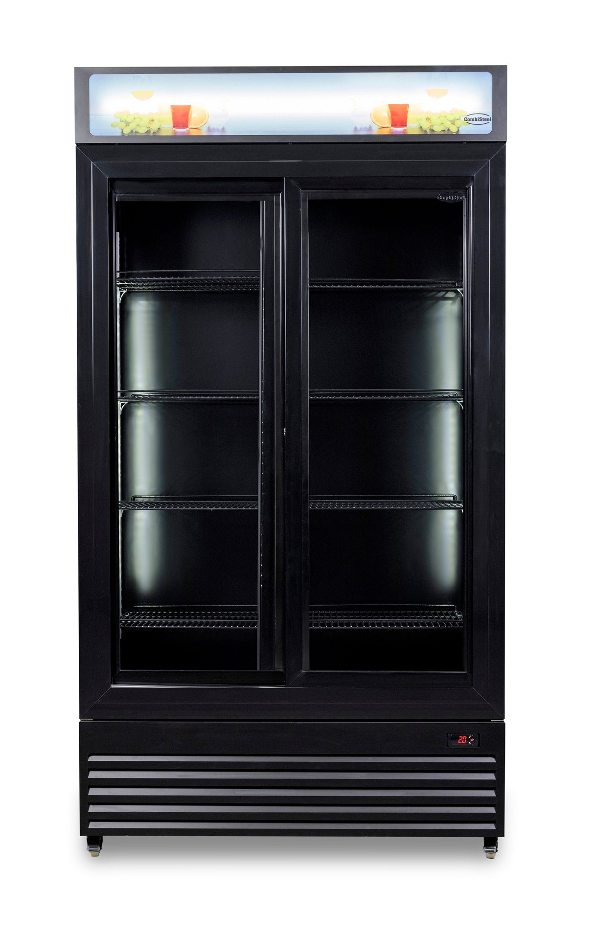 Combisteel Refrigerator With Sliding Glass Doors Bez-780 Sl Black - 7455.1398 Upright Glass Door Fridges Combisteel   