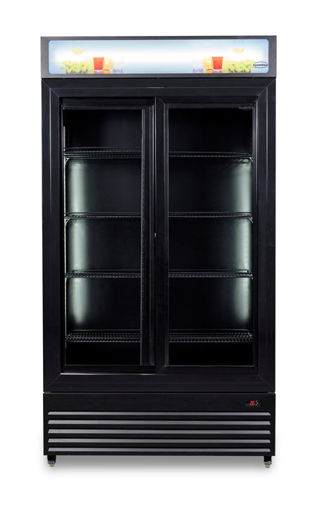 Combisteel Refrigerator With Sliding Glass Doors Bez-780 Sl Black - 7455.1398 Upright Glass Door Fridges Combisteel   