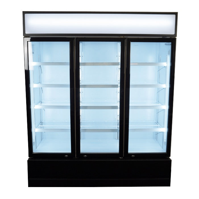 Combisteel Triple Hinged Glass Door Fridge Merchandiser 1065Ltr - 7455.2110 Upright Triple Bottle Coolers Combisteel   