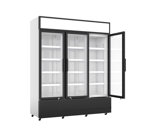 Combisteel Triple Hinged Glass Door Fridge Merchandiser 1065Ltr - 7455.2110 Upright Triple Bottle Coolers Combisteel   