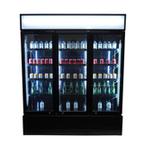 Combisteel Refrigerator 3 Glass Doors Black Fcu-1200 Bl - 7455.2115 Upright Glass Door Fridges Combisteel   