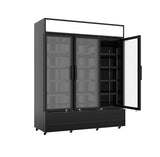 Combisteel Refrigerator 3 Glass Doors Black Fcu-1200 Bl - 7455.2115 Upright Glass Door Fridges Combisteel   