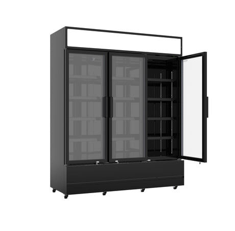 Combisteel Refrigerator 3 Glass Doors Black Fcu-1200 Bl - 7455.2115 Upright Glass Door Fridges Combisteel   