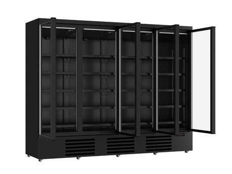 Combisteel Refrigerator 4 Glass Doors Black Jde-2025R Bl - 7455.2240 Upright Glass Door Fridges Combisteel   