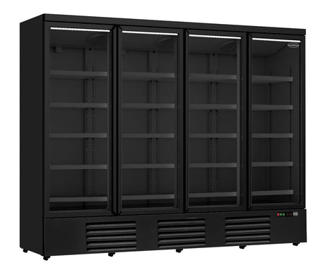Combisteel Refrigerator 4 Glass Doors Black Jde-2025R Bl - 7455.2240 Upright Glass Door Fridges Combisteel   