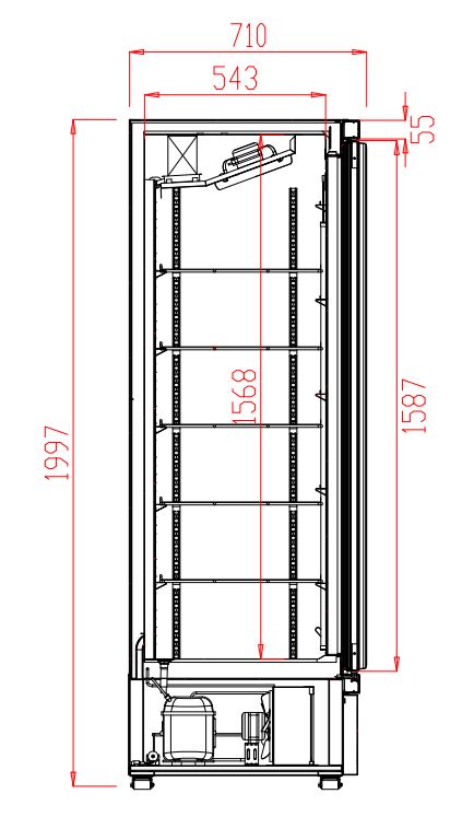 Combisteel Freezer 2 Glass Doors Black Jde-1000F Bl - 7455.2245 Upright Glass Door Freezers Combisteel   