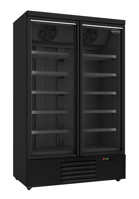 Combisteel Freezer 2 Glass Doors Black Jde-1000F Bl - 7455.2245 Upright Glass Door Freezers Combisteel   