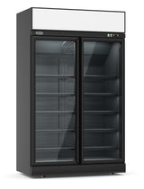 Combisteel Refrigerator 2 Glass Doors Black Ins-1000R Bl - 7455.2405 Upright Glass Door Fridges Combisteel   