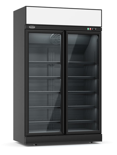 Combisteel Refrigerator 2 Glass Doors Black Ins-1000R Bl - 7455.2405 Upright Glass Door Fridges Combisteel   