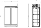 Combisteel Refrigerator 2 Glass Doors Black Ins-1000R Bl - 7455.2405 Upright Glass Door Fridges Combisteel   