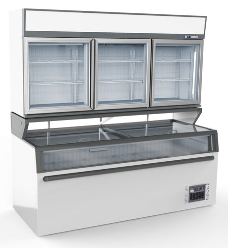 Combisteel Wall Mounted Cold/Freezer Unit White 3 Glass Doors - 7455.2505 Refrigerated Merchandisers Combisteel   