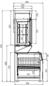 Combisteel Supermarket 2 Door Wall Chiller Fridge With Under Freezer - 7455.2510 Display Chest Freezers Combisteel   