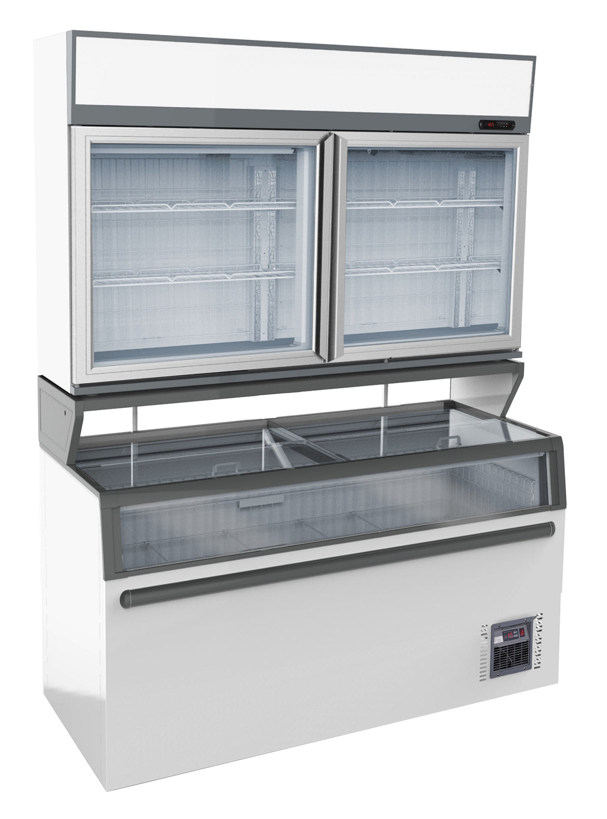 Combisteel Wall Mounted Freezer Unit White 2 Glass Doors - 7455.2520 Refrigerated Merchandisers Combisteel   