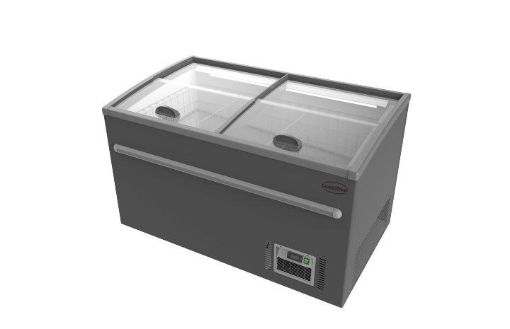 Combisteel Supermarket Chest Freezer Grey 1450mm Automatic Defrost - 7455.2665 Display Chest Freezers Combisteel