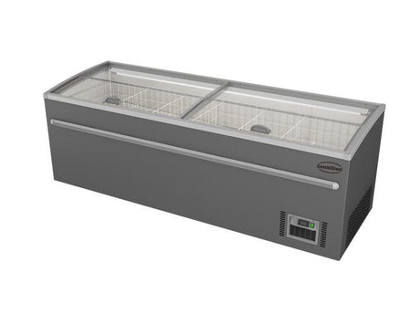 Combisteel Supermarket Chest Freezer Grey 2500mm Automatic Defrost - 7455.2675 Display Chest Freezers Combisteel