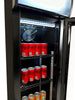Combisteel Slimline Black Narrow Single Hinged Glass Door Fridge Merchandiser 105Ltr - 7455.1384 Upright Single Door Bottle Coolers Combisteel   