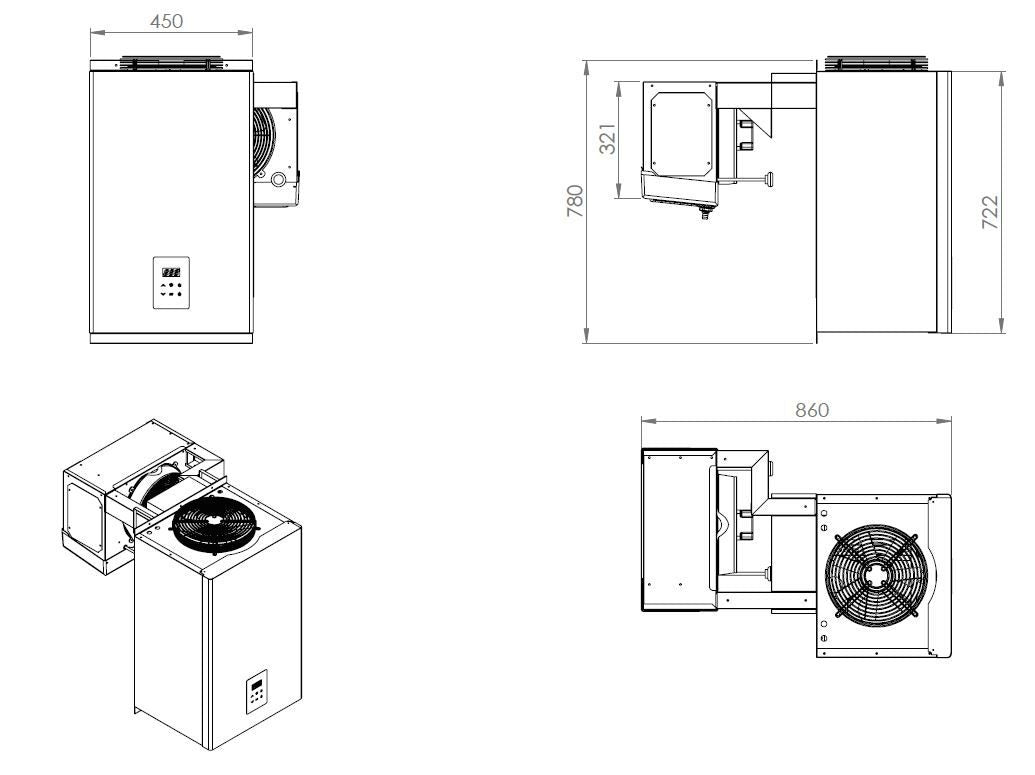 Combisteel Walk-In Cold Room Complete with Cooling Unit 1.5m x 1.8m - 7489.1015 Cold & Freezer Rooms Combisteel   