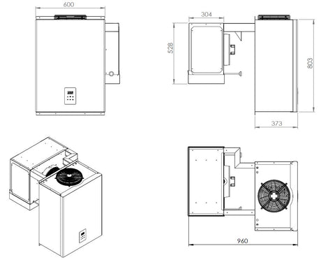 Combisteel Chiller Monoblock Refrigeration Unit Wall-Mounted Straddle Type | Capacity13.1-18 m3 - 7489.0420 Cold & Freezer Room Refrigeration Units Combisteel