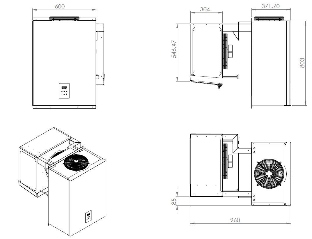 Combisteel Freezer Monoblock Refrigeration Unit Wall-Mounted Straddle Type | Capacity 13.1-18 m3 - 7489.0445 Cold & Freezer Room Refrigeration Units Combisteel