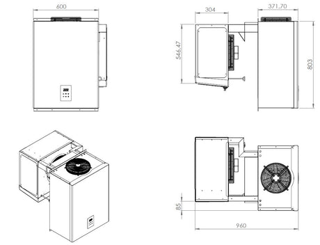 Combisteel Freezer Monoblock Refrigeration Unit Wall-Mounted Straddle Type | Capacity 13.1-18 m3 - 7489.0445 Cold & Freezer Room Refrigeration Units Combisteel