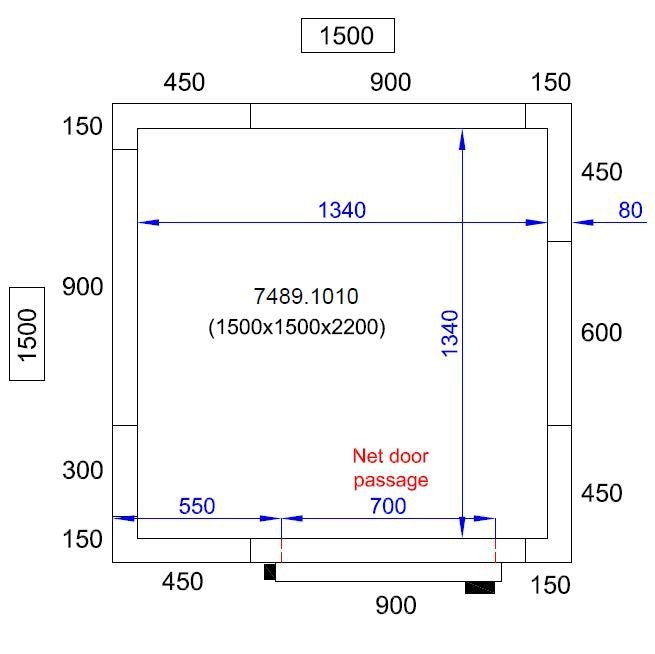 Combisteel Walk-In Cold Room Complete with Cooling Unit 1.5m x 1.5m - 7489.1010 Cold & Freezer Rooms Combisteel   