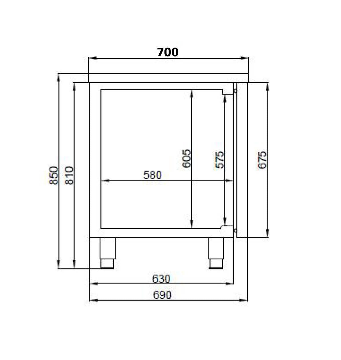 Combisteel 700 Refrigerate Counter 4 Doors Excl. Motor - 7489.5095 Refrigerated Counters - Four Door Combisteel   