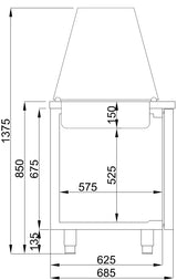 Combisteel Saladette 2 Doors 3X 1/1GN Container - 7489.5150 Saladette Counters Combisteel   