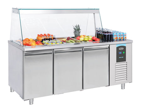 Combisteel Saladette 3 Doors 4X 1/1GN Container - 7489.5155 Saladette Counters Combisteel   