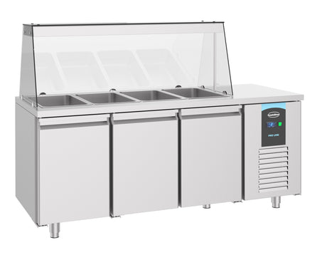 Combisteel Saladette 3 Doors 4X 1/1GN Container - 7489.5155 Saladette Counters Combisteel   