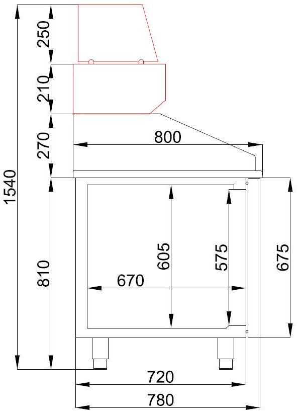 Combisteel Pizza Counter 2 Doors 5 Drawers - 7489.5235 Pizza Prep Counters - 2 Door Combisteel   