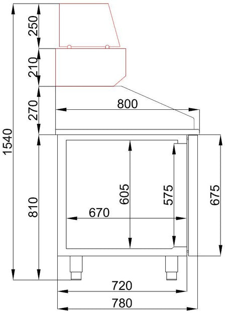 Combisteel Pizza Counter 2 Doors 5 Drawers - 7489.5235 Pizza Prep Counters - 2 Door Combisteel   