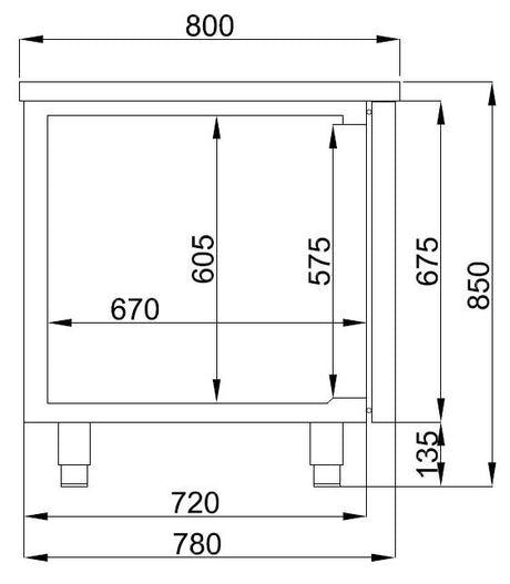 Combisteel Refrigerated Bakery Counter 2 Doors - 7489.5250 Refrigerated Counters - Double Door Combisteel   