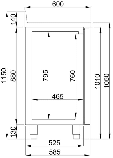 Combisteel 600 Refrigerated Counter 2 Doors  With Disposal Drawer For Coffee - 7489.5260 Refrigerated Counters - Double Door Combisteel   