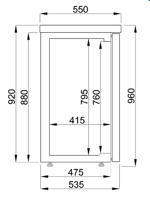 Combisteel Barcooler Black 4 Doors - 7489.5280 Four Door Bottle Coolers Combisteel   