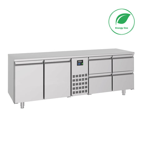 Combisteel 700 Refrigerated Counter 2 Doors And 4 Drawers Monoblock - 7489.5370 Counter Fridges With Drawers Combisteel   