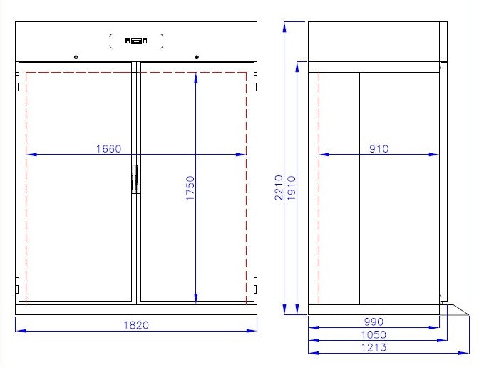 Combisteel Roll-In Refrigerator Stainless Steel Mono Block 1400 Ltr - 7489.5435 Refrigeration Uprights - Double Door Combisteel   