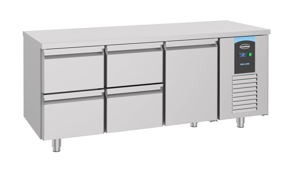 Combisteel 700 Refrigerated Counter 1 Door 4 Drawers - 7489.5530 Counter Fridges With Drawers Combisteel   