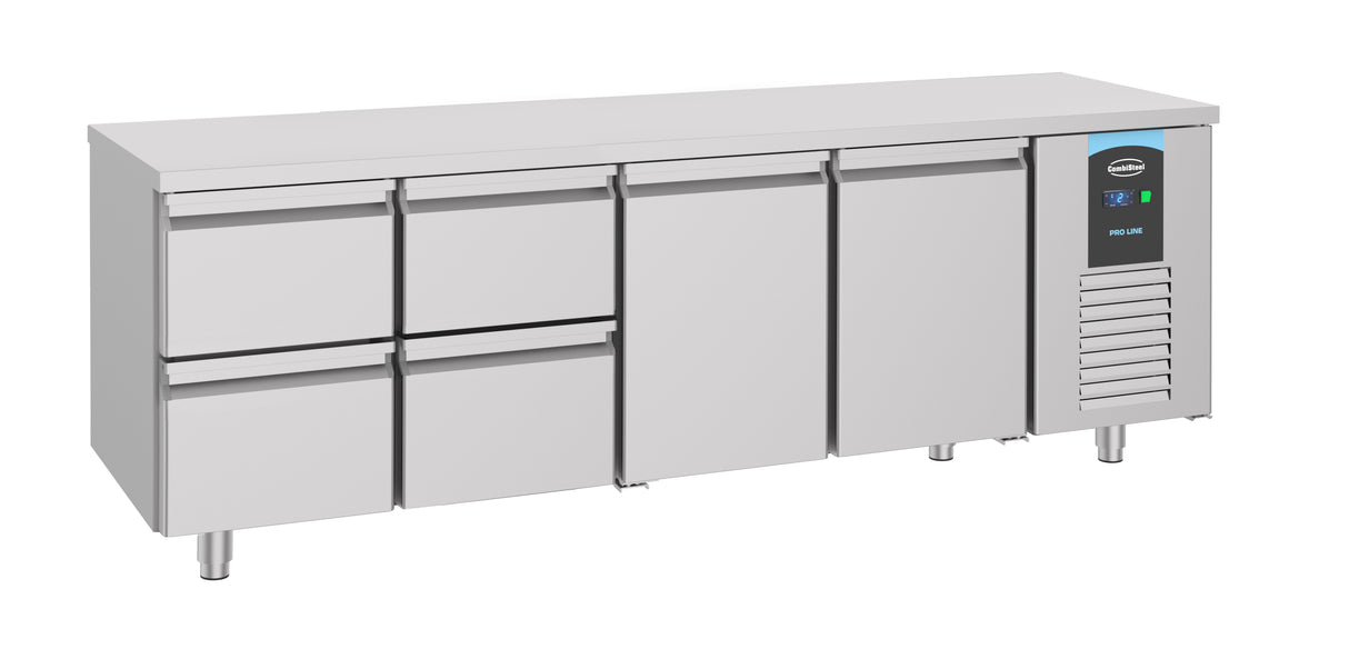 Combisteel 700 Refrigerated Counter 2 Doors 4 Drawers - 7489.5535 Counter Fridges With Drawers Combisteel   