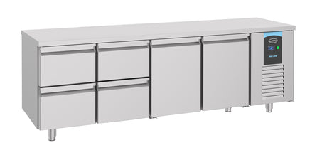Combisteel 700 Refrigerated Counter 2 Doors 4 Drawers - 7489.5535 Counter Fridges With Drawers Combisteel   