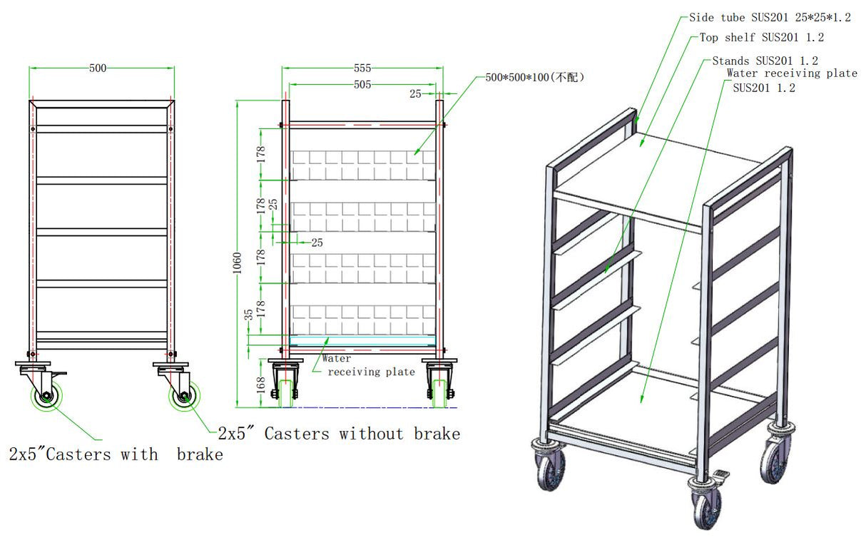 Combisteel Basket Trolley 500X500 - 7490.0272 Clearing Trolleys Combisteel   